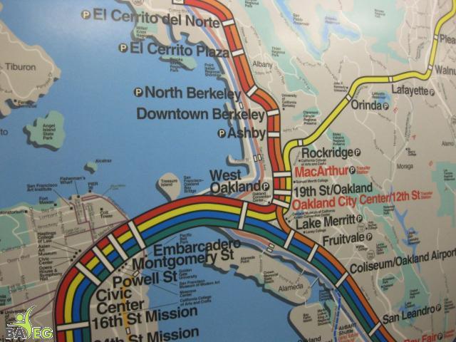 BART Map - headed to downtown Berkeley station