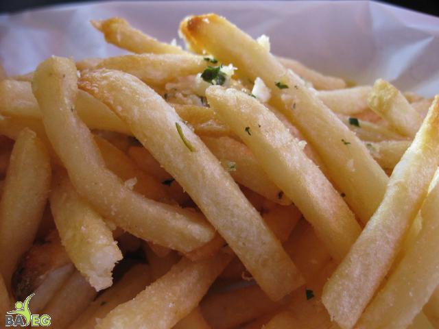 Large air-baked fries at Smart Alec's .. abit skimpy on the fresh garlic that day