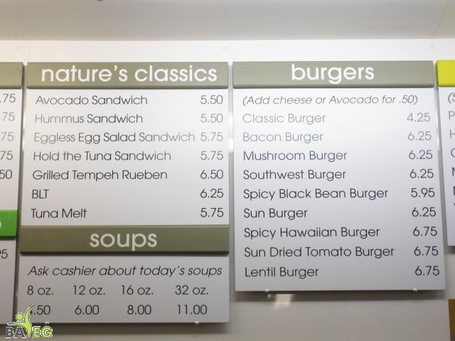 Nature's Express Menu, Berkeley
