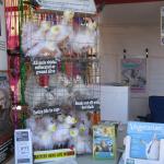 The stacked caged chicken display
