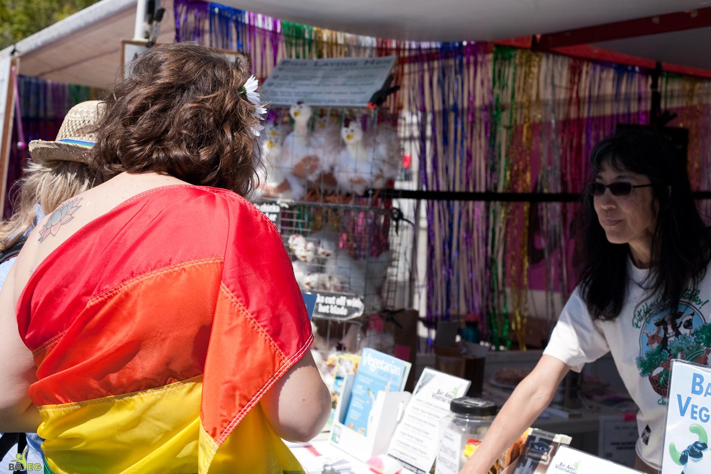 Getting veg info - BAVeg Outreach booth - LBGT Pride 2010 