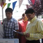 Waiting for vegan ice cream eaters at BAVeg booth at the JCNC 10th Anniversary celebration