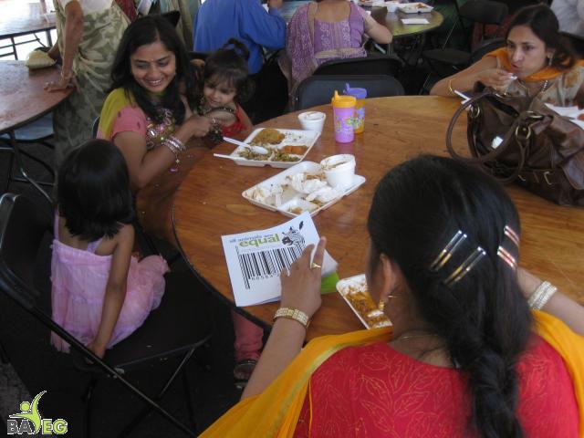 Shared information at the veg lunch at JCNC 10th Anniversary celebration