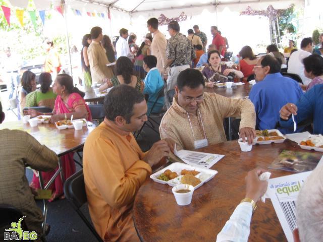 Shared information at the veg lunch at JCNC 10th Anniversary celebration
