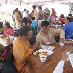 Shared information at the veg lunch at JCNC 10th Anniversary celebration