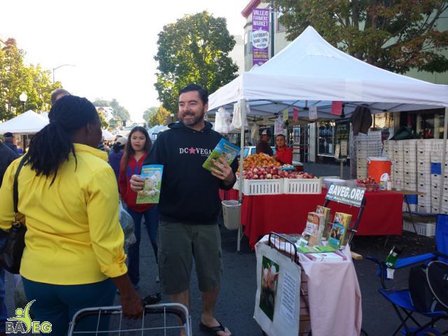 Monthly vegan outreach at Vallejo Farmer's market, October