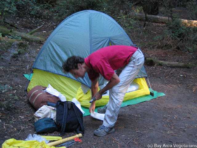 Setting up camp on Friday evening