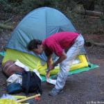 Setting up camp on Friday evening