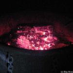 Campfire coals look like lava flow up close