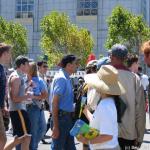 Tammy handing out Vegan Outreach's "Why Vegan?"