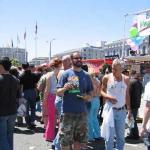 Warren handing out "Why Vegan?"