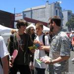 Warren handing out Why Vegan?