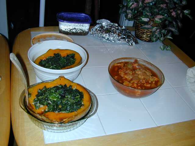 stuffed squash and aloo gobi