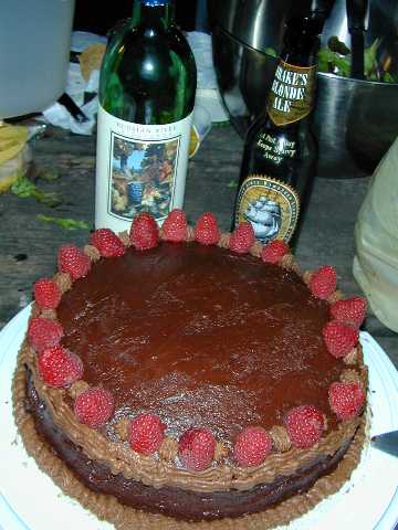 Gourmet vegan dessert... in the middle of a redwood forest!