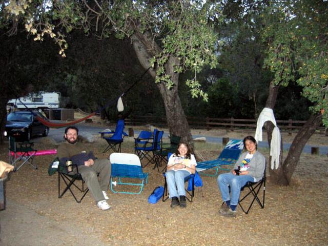 Relaxing in camp