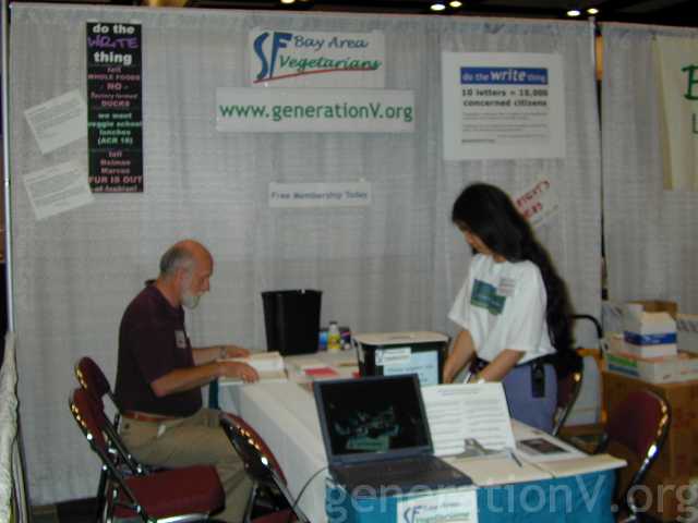 Setting up before the exhibit hall opens