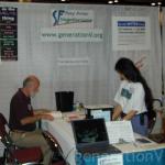 Setting up before the exhibit hall opens