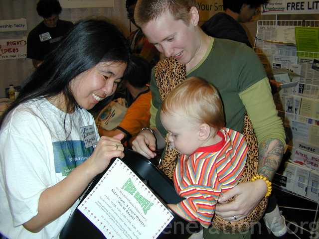 Vegan toddler picks raffle winner