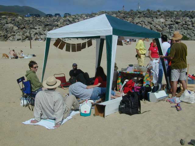 As you can see, it was a beautiful summer day with great fresh ocean breezes -- perfect to hang out at the beach with new &