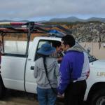 We were just sitting there, enjoying conversation and food, when we had a minor bit of excitement.  A truck appeared, driving t