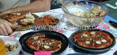 We also enjoyed pizza, handmade with whole wheat flour.  Healthy & yummy!
