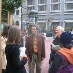 Thinking up our one-liners for leafleting