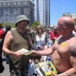 Myles, BAVeg volunteer, leaflets