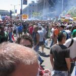 Look left at intersection of Larkin