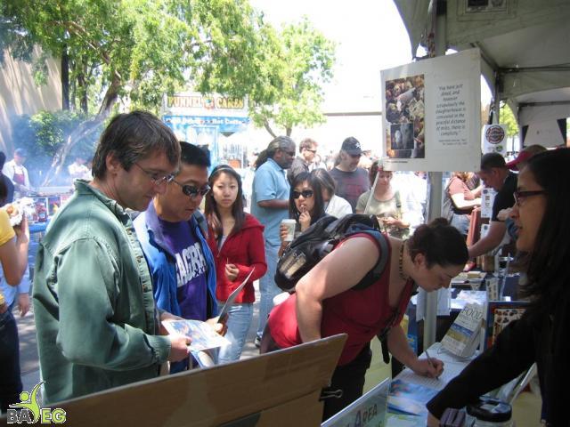 Interested folks visit our booth