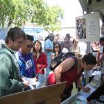 Interested folks visit our booth