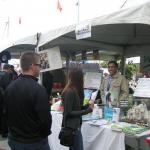 Ravi answers questions at the BAVeg booth