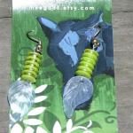 Leaf earrings with gold plated french hooks