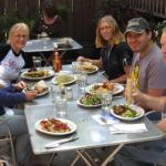 Enjoying a yummy vegan meal afterwards