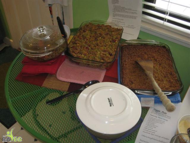 Cornbread & Pecan stuffing (left), Veggie Pate (right)