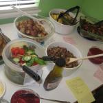 Green Salad, Roasted Potatoes, Tofu & Green Beans, Wild Rice stuffing, cranberry sauce, and more