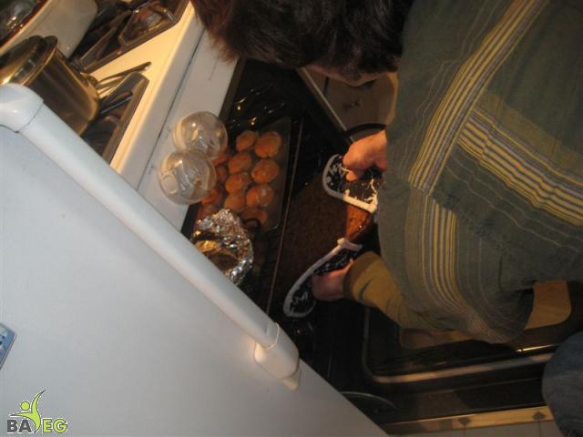 Sweet potato biscuits in the oven