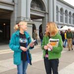 Alex and Shani leafleting in SF