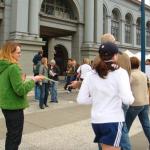 Shani leafleting
