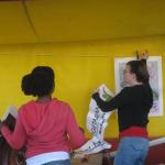 Natasha and Deedra setting up on Saturday